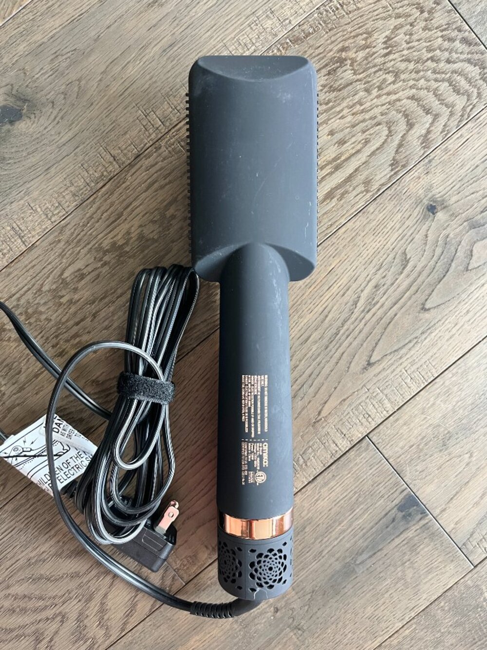 Amika Double Agent 2-in-1 Blow Dryer Straightening Brush HMS0038 Black - Picture 4 of 4